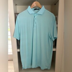 G/FORE  Striped Tech-Jersey Polo Shirt Blue Stripe L